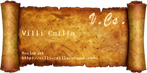 Villi Csilla névjegykártya